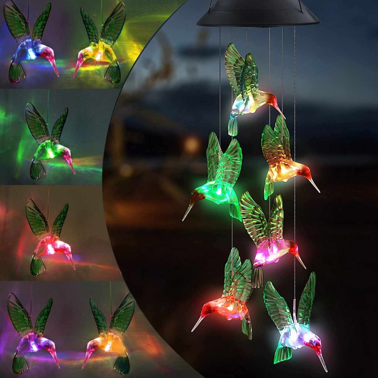 Lampa ogrodowa LED kolibry – kolorowe światło