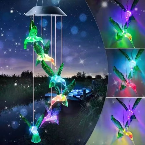Lampa ogrodowa LED kolibry – kolorowa dekoracja nocna