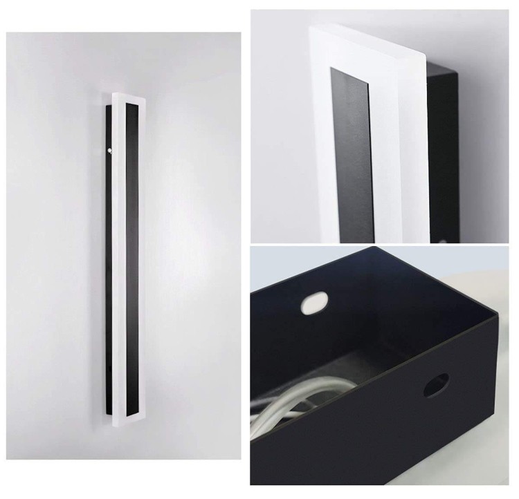 Kinkiet LED 150 cm biały 35W – widok produktu z akcesoriami montażowymi