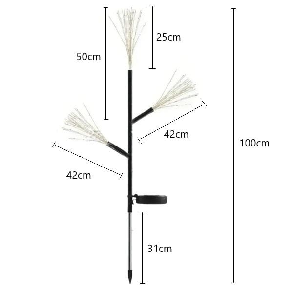 Konstrukcja lampy ogrodowej LED dmuchawiec – widok techniczny