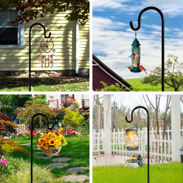 Metalowy stojak ogrodowy – wieszanie lamp i dekoracji