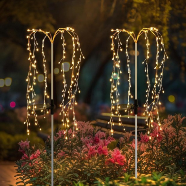 Lampa solarna LED RGB – efekt świetlny złotego deszczu