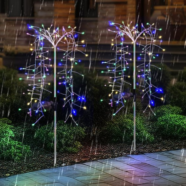 Dekoracyjna lampa ogrodowa LED solarna RGB – oświetlenie nocą