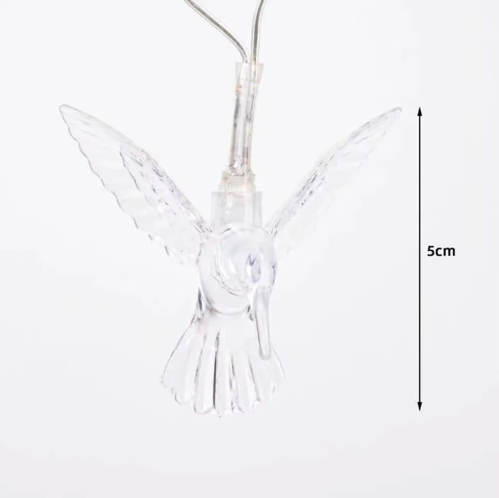 Girlanda LED kolibry – biała, zasilanie bateryjne