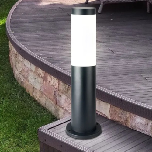 Ogrodowa lampa zewnętrzna słupek 45 cm IP44 – zimne światło oświetlające ścieżkę przy tarasie