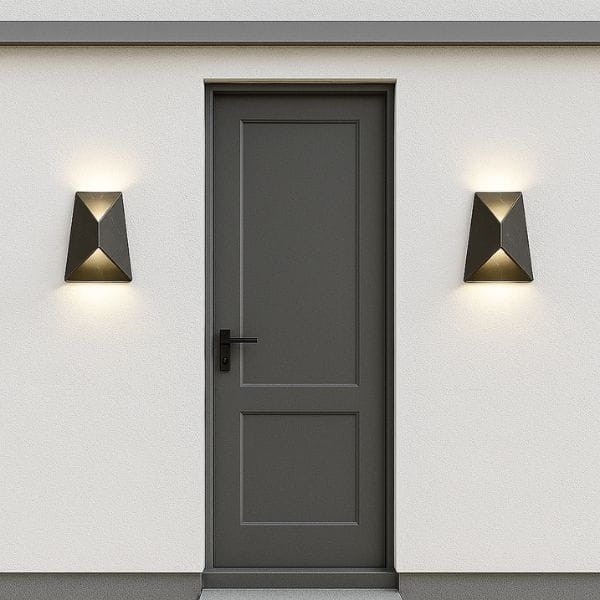 Zewnętrzna lampa elewacyjna LED 10W – montaż na ścianie przy świetle dziennym