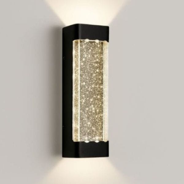 Aluminiowy kinkiet elewacyjny LED 12W IP65 w czarnym kolorze – widok z przodu