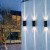 Aluminiowy kinkiet LED 6W świecący w dół i w górę na ścianie zewnętrznej