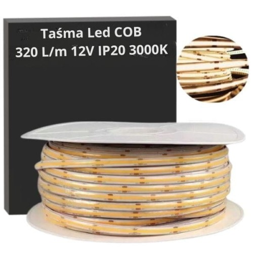 Taśma Led COB 320 Lm 12V IP20 3000K (1).jpg