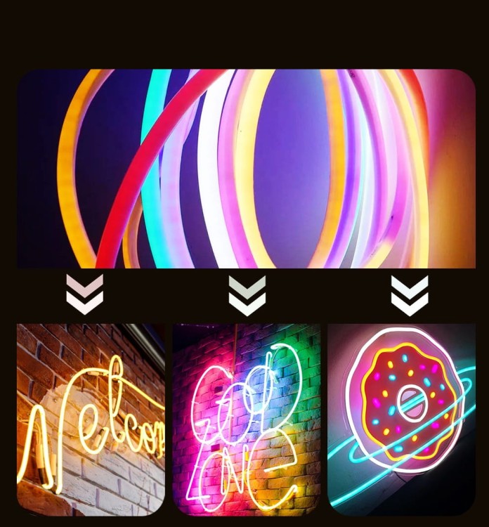 Elastyczny Neon LED Mono 12V – kolorowe węże świetlne do zastosowań dekoracyjnych