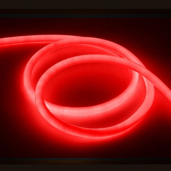 Czerwony Neon Flex 360 LED 16mm – podświetlany elastyczny wąż LED na czarnym tle