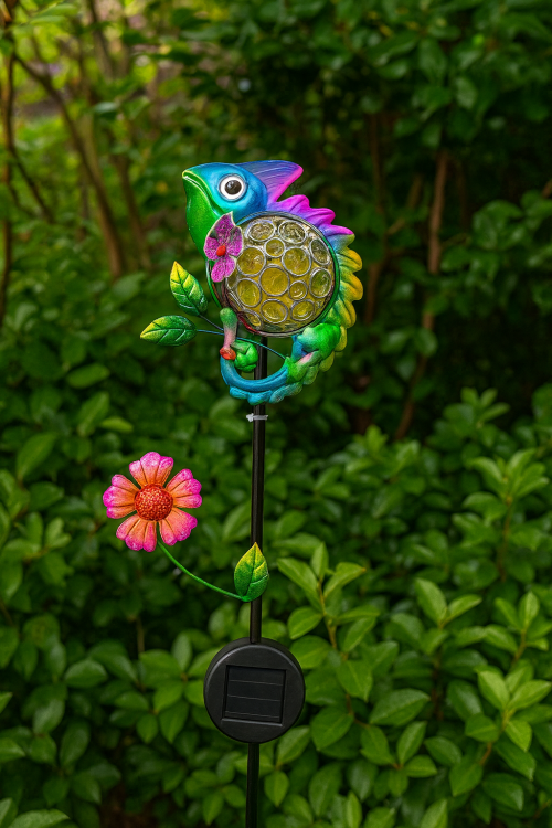 lampa solarna led ogrodowa kameleon ozdobna