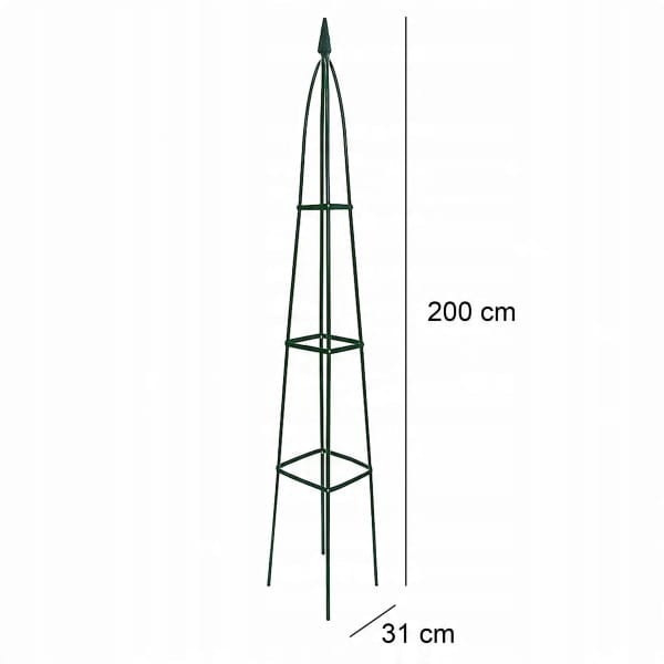 Wymiary pergoli Wysokość 200 cm, podstawa 31 × 31 cm – smukła forma do ogrodu.