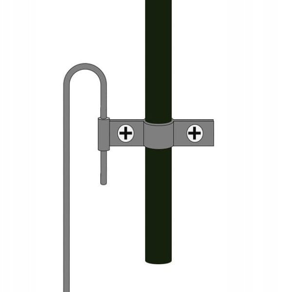 Detal mocowania Zbliżenie na solidny uchwyt i stabilne połączenie elementów konstrukcji.