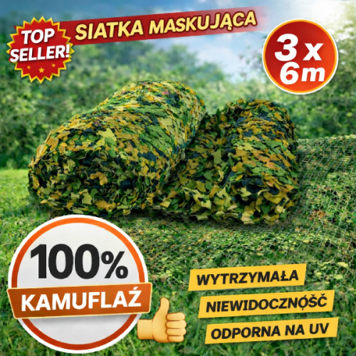 Siatka maskująca 3×6 m to wytrzymałe i lekkie rozwiązanie do skutecznego kamuflażu oraz ochrony prywatności.