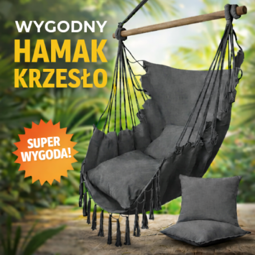 Wygodny hamak-krzesło do ogrodu, na taras lub balkon