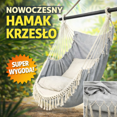 Nowoczesny hamak-krzesło do ogrodu, na taras lub balkon.