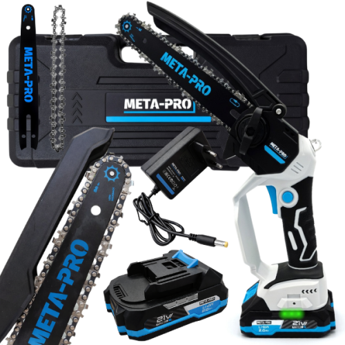 Akumulatorowa pilarka łańcuchowa 21V 1000W z prowadnicą 20 cm – kompaktowa piła do cięcia drewna i gałęzi