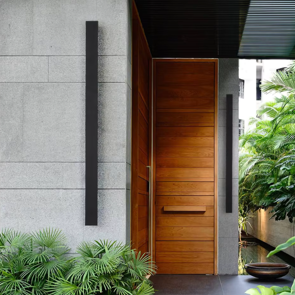 Kinkiet elewacyjny LED minimalistyczny z pilotem – nowoczesne oświetlenie ścienne z regulacją barwy światła CCT..png