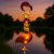 świecąca lampa solarna flaming LED z efektem światła o zachodzie słońca.png