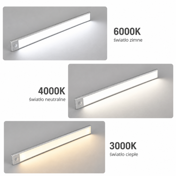 Oświetlenie LED do szafy i garderoby bezprzewodowe 60 cm srebrna listwa z PIR.png