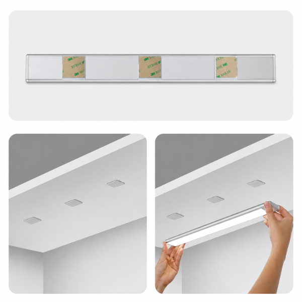 Srebrna lampka LED pod szafkę z sensorem ruchu i ładowaniem USB.png