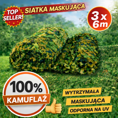 Siatka wojskowa maskująca 3x6m moro kamuflaż