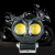 Czarna lampa LED w kształcie sowy do motocykla z żółtym światłem i uchwytem montażowym.png