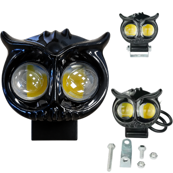 Stylowa lampa LED sowa do motocykla – kompaktowa obudowa i mocne światło.png