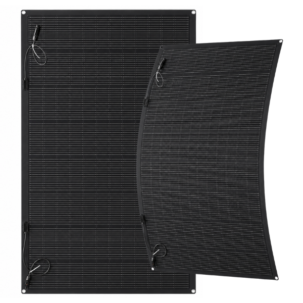 elastyczny panel solarny 300W wodoodporny – widok prosty i wygięty.png
