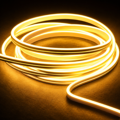 Taśma LED Neon Flex 24V IP67 – elastyczne oświetlenie dekoracyjne o jednolitej linii światła, idealne do wnętrz i zastosowań zewnętrznych.