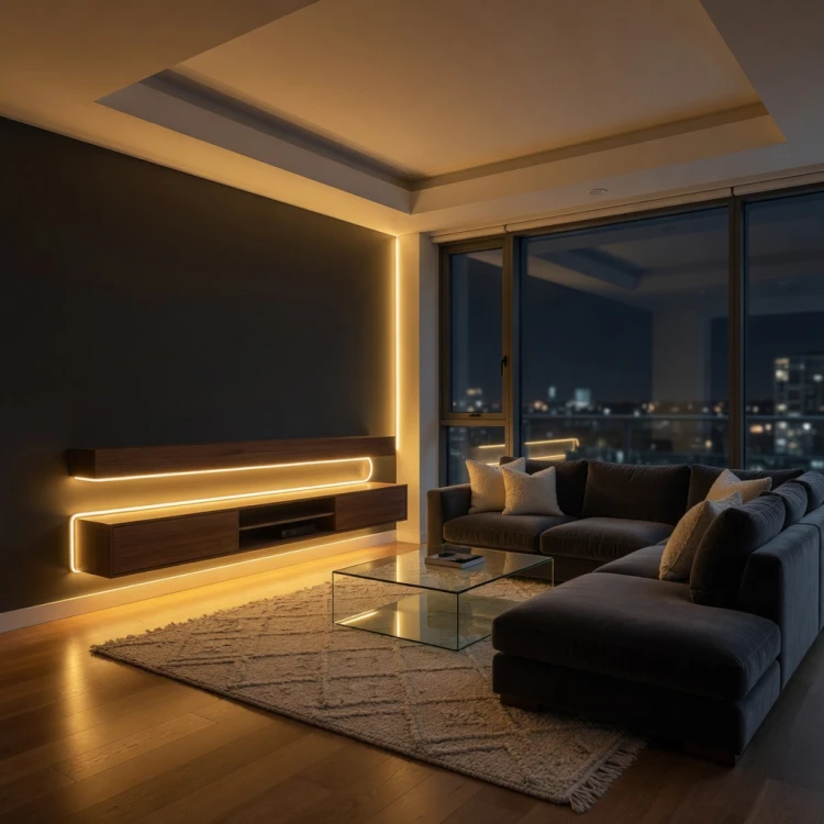 Nowoczesna taśma Neon Flex LED 24V o wysokiej szczelności IP67, przeznaczona do podświetleń architektonicznych, mebli oraz reklam.