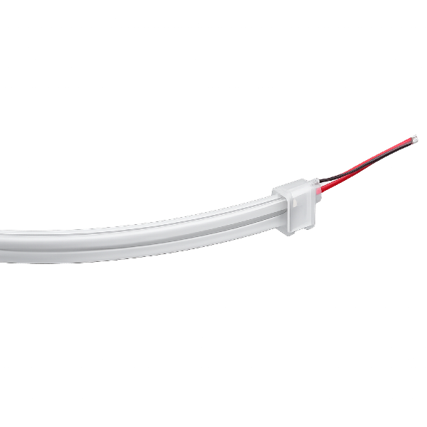 Szybkozłączka z przewodem do Neon LED Flex 6×12 mm pozwala na sprawne podłączenie taśmy LED, skracając czas montażu i ułatwiając wykonanie instalacji.