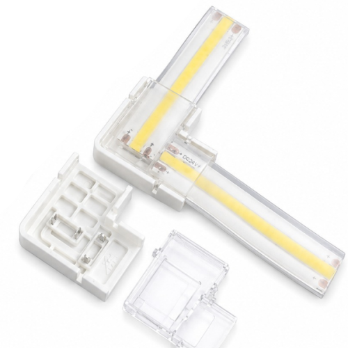 Złączka kątowa do taśm LED COB 10mm IP67 12V/ 24V/ 230V szybki montaż KLIK
