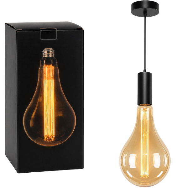 Dekoracyjna żarówka LED Vintage ST170 E27 3,5W Amber XXL z filamentem – styl loft, retro i industrial do designerskich wnętrz.