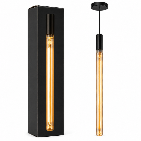Lampa wisząca LED Filament XXL GA1045 E27 3,5W 2000K Amber 61 cm – czarna oprawa loftowa