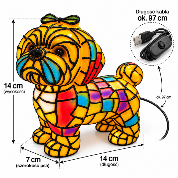Lampka piesek Shih Tzu na biurku w pokoju dziecięcym.png