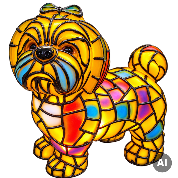 Lampka LED piesek Shih Tzu 14 × 14 × 7 cm z kablem USB 97 cm.png