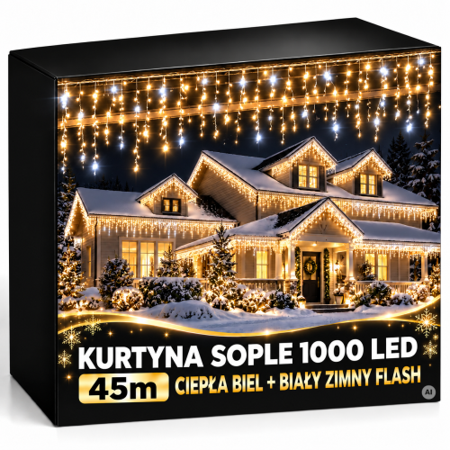 Świąteczna kurtyna sopli LED 1000 światełek.png