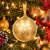 Złota bombka choinkowa LED z głośnikiem Bluetooth, świecąca ozdoba świąteczna z motywem białej śnieżynki