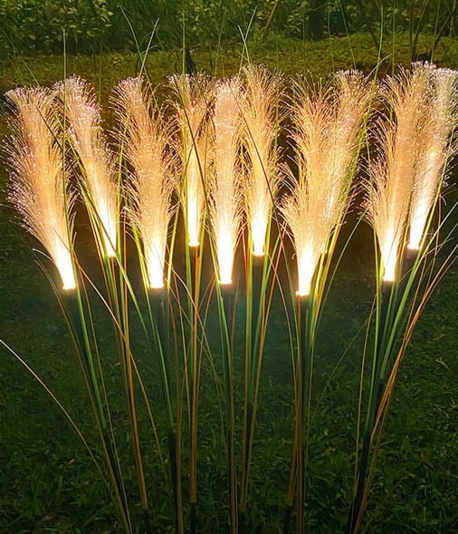 Lampa solarna ogrodowa trawa pampasowa – ciepłe światło