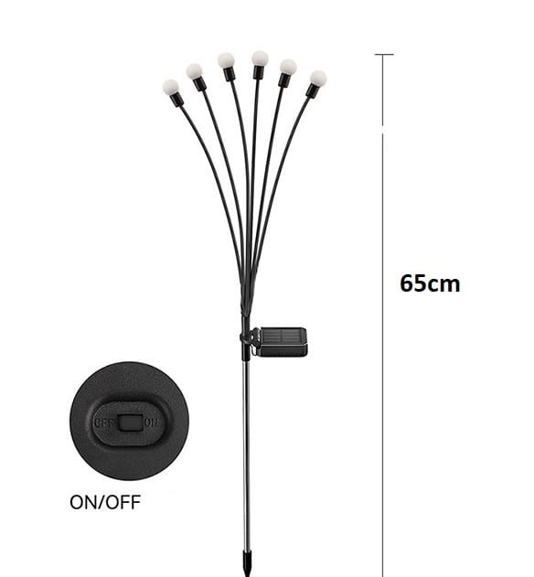 Lampa solarna wbijana – 6 kulek LED multikolor