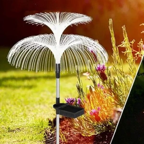 Lampa solarna ogrodowa PIÓROPUSZ – dekoracja ogrodu