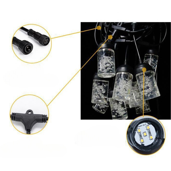 Girlanda LED multikolor – złącze i przewód