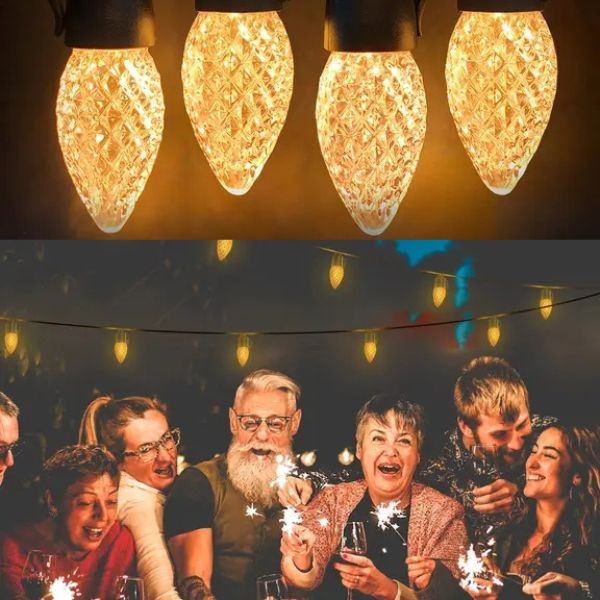 Girlanda LED ogrodowa – aranżacja nocna