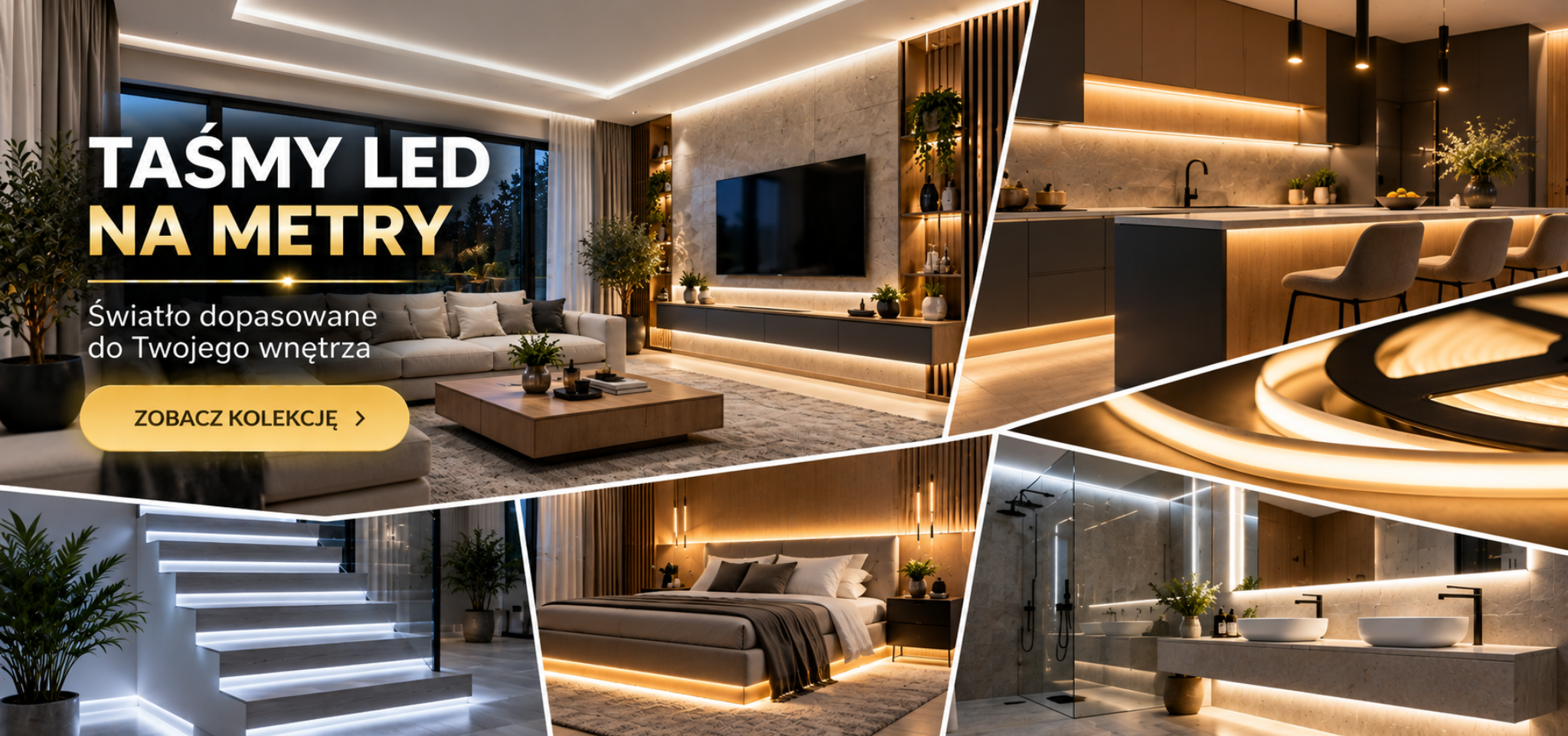 Taśmy LED na metry – oświetlenie COB LED do domu i nowoczesnych wnętrz