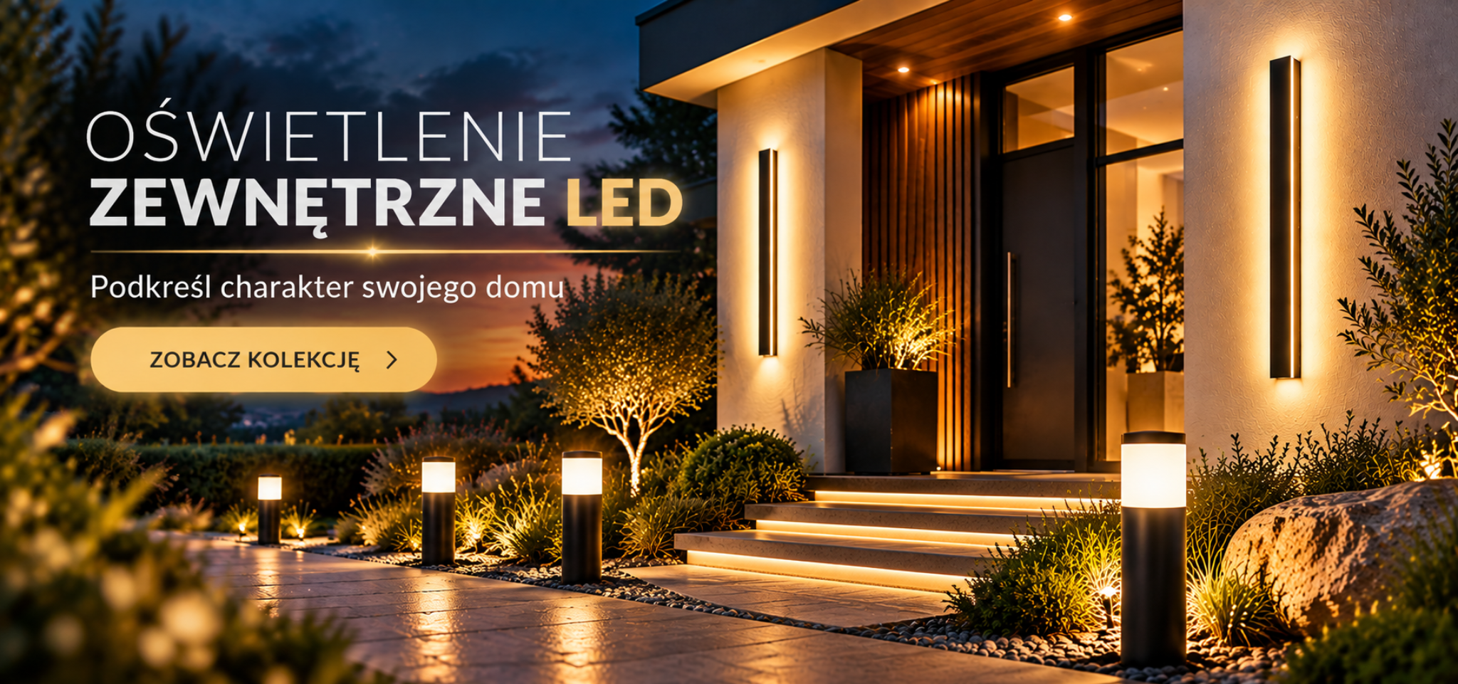 Oświetlenie zewnętrzne LED – nowoczesne lampy elewacyjne i ogrodowe